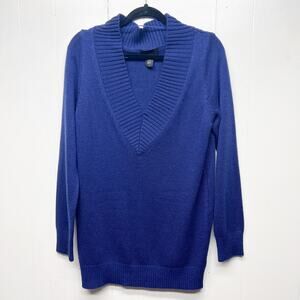 Attention V-Neck Long Sleeve Pullover Women's Sweater Size Large